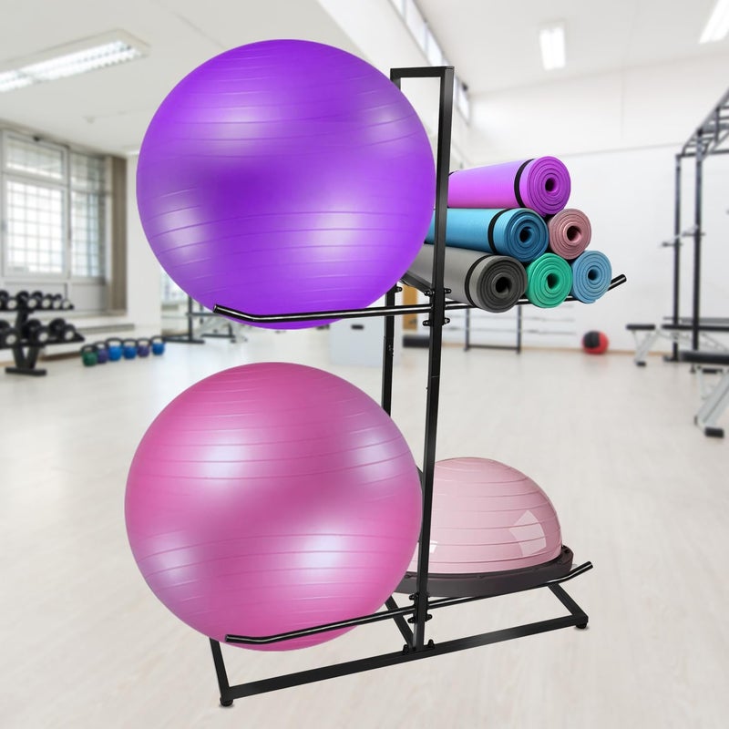 MANNIFEN Exercise Ball Holder,Stability Ball Rack, Exercise Ball and Balance Ball Storage Racks Suitable for Yoga Ball Stability Ball Yoga Mats Home and Commercial Gym ﻿ - Image 4